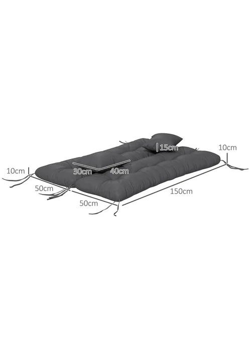 Outsunny Outdoor Back and Seat Cushion with Pillows No Swing - One Size Image 3