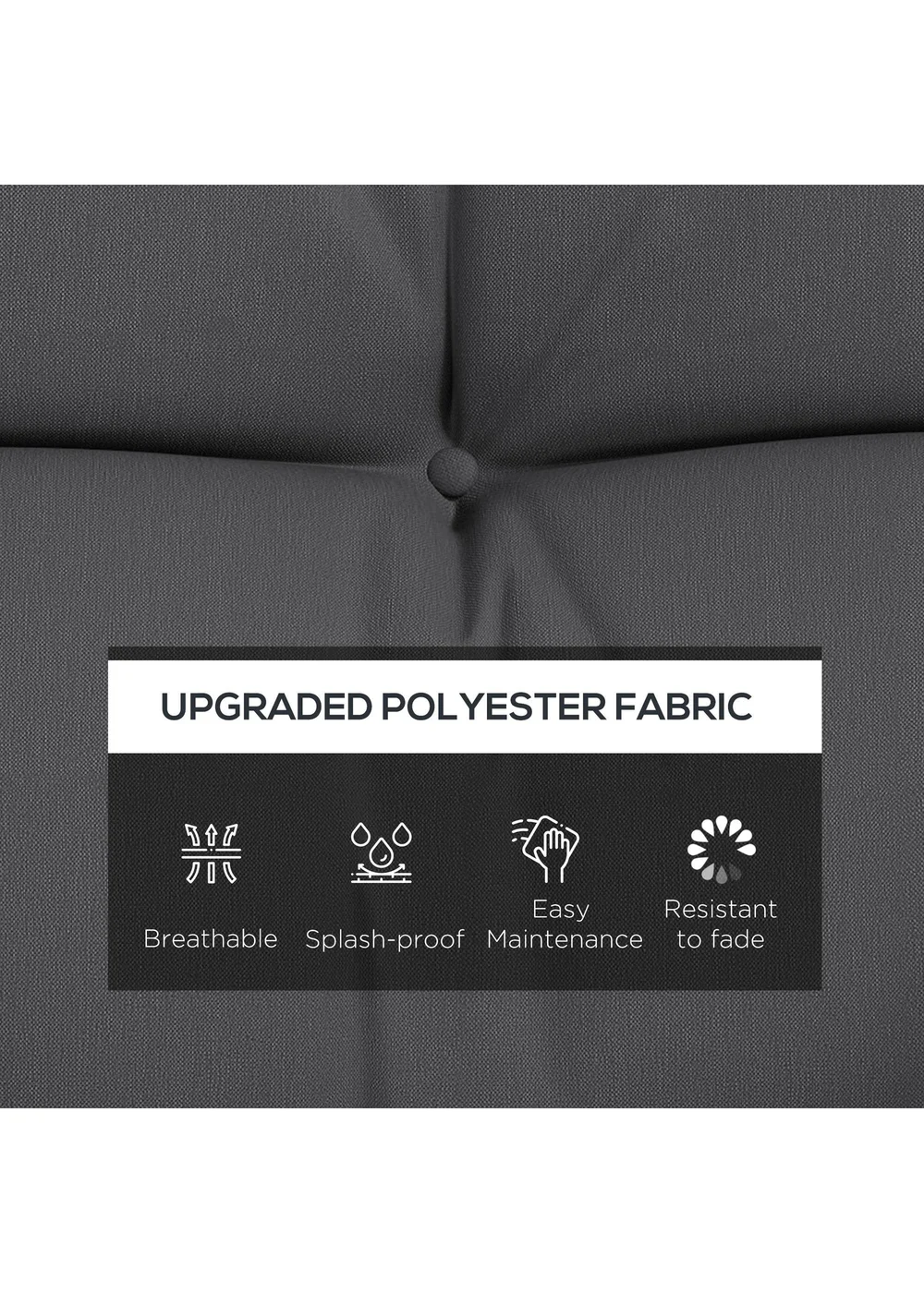 Outsunny Outdoor Back and Seat Cushion with Pillows No Swing - One Size Image 4