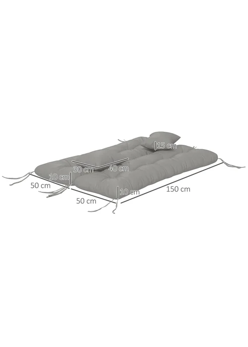 Outsunny Outdoor Back and Seat Cushion with Pillows No Swing - One Size Image 3