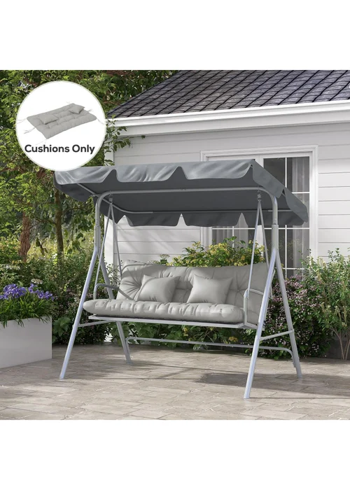 Outsunny Outdoor Back and Seat Cushion with Pillows No Swing - One Size Image 1