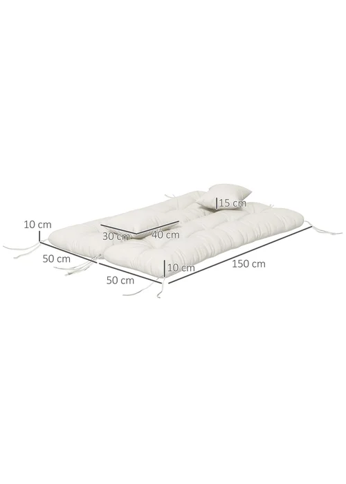 Outsunny Outdoor Back and Seat Cushion with Pillows No Swing - One Size Image 3