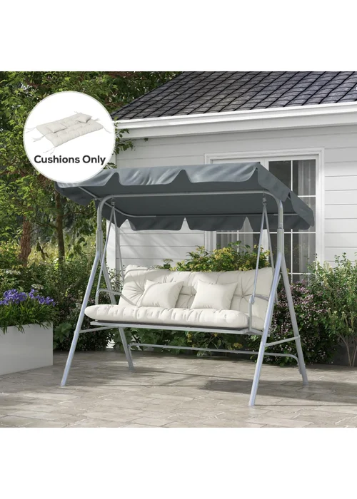Outsunny Outdoor Back and Seat Cushion with Pillows No Swing - One Size Image 1