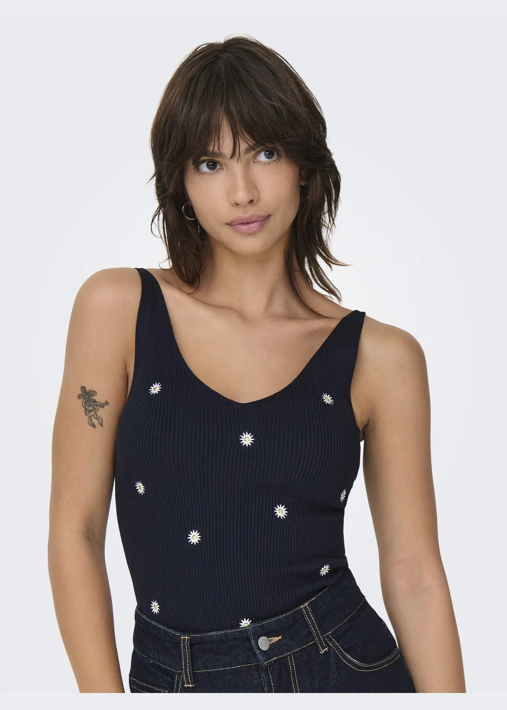 JDY Navy Daisy Knitted Vest - 8 Image 1