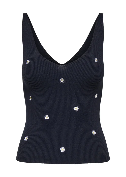 JDY Navy Daisy Knitted Vest - 8 Image 3