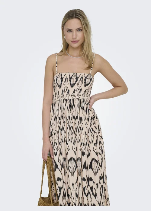 JDY Beige Patterned Midi Dress - 8 Image 3