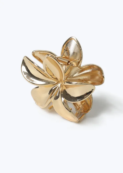 Muse Gold Hibiscus Flower Claw Clip - One Size Image 2