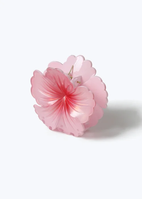 Muse Pink Pearlescent Flower Claw Clip - One Size Image 2