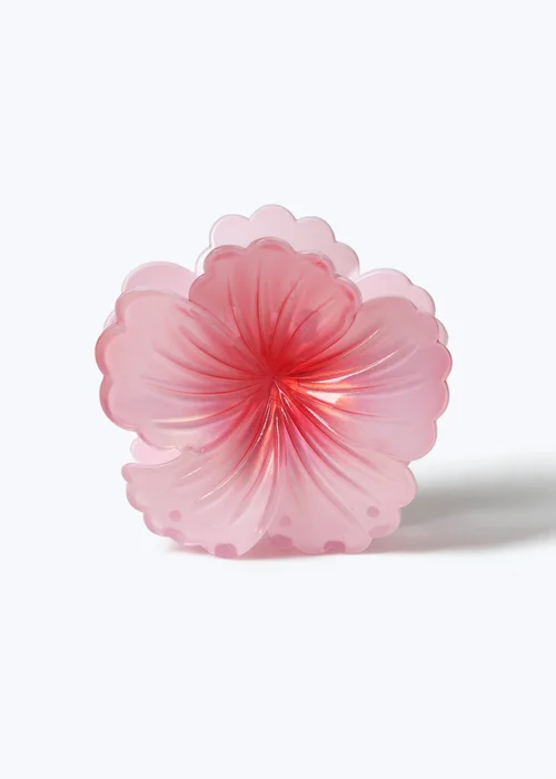 Muse Pink Pearlescent Flower Claw Clip - One Size Image 1