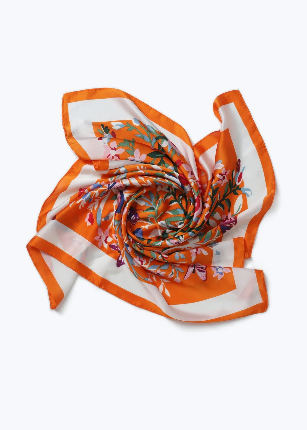 Muse Orange Butterfly Printed Scarf - One Size Image 1