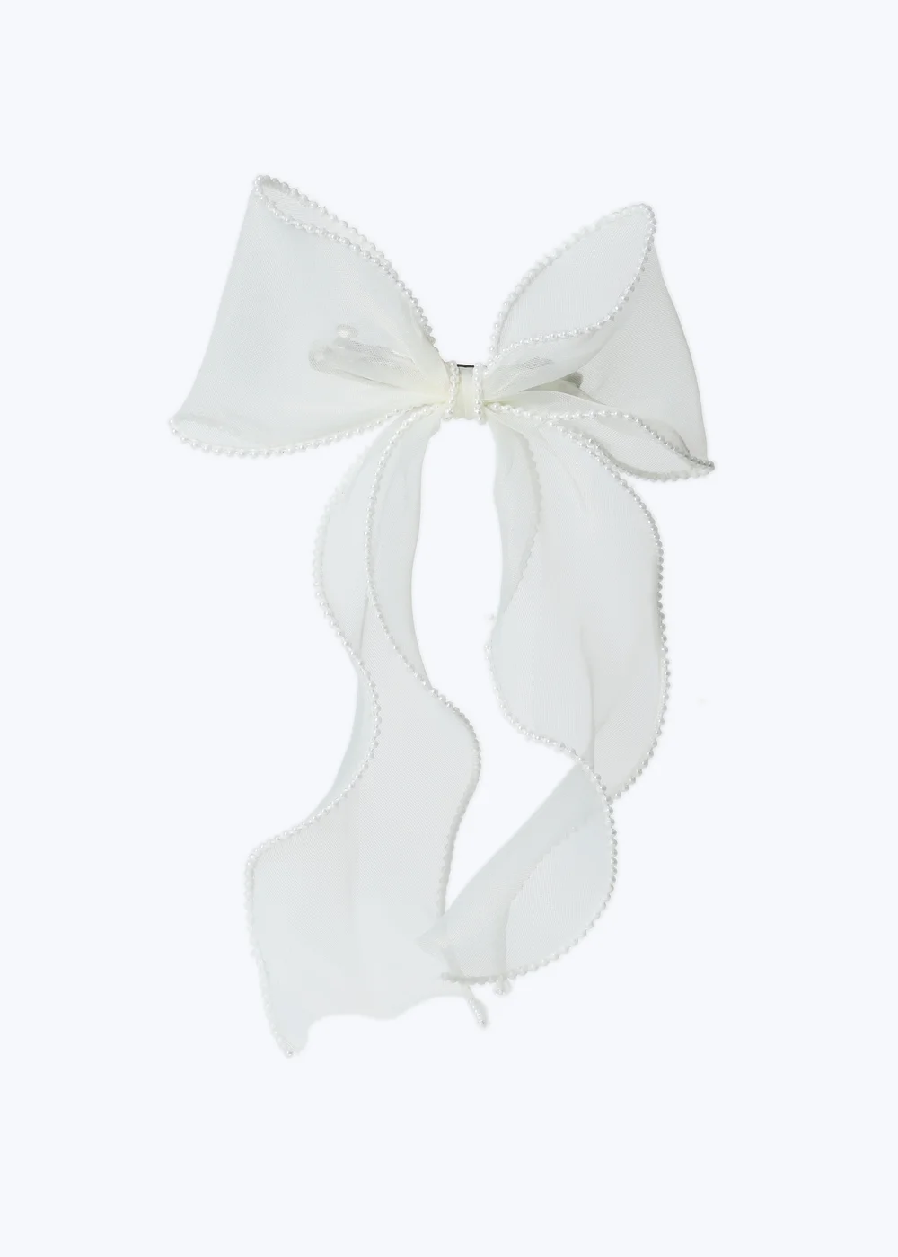 Muse Cream Pearl Edge Bow - One Size Image 1