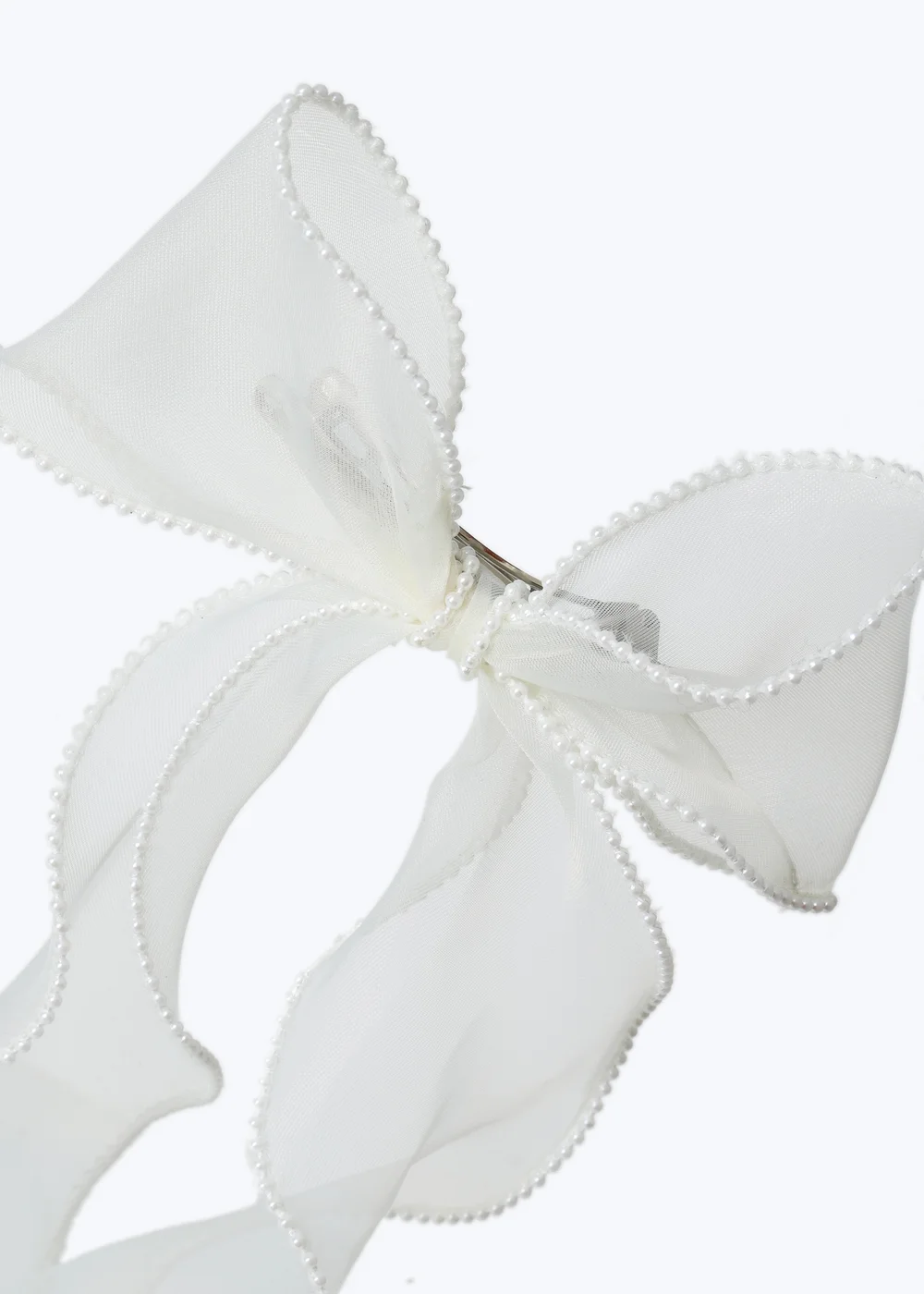 Muse Cream Pearl Edge Bow - One Size Image 2