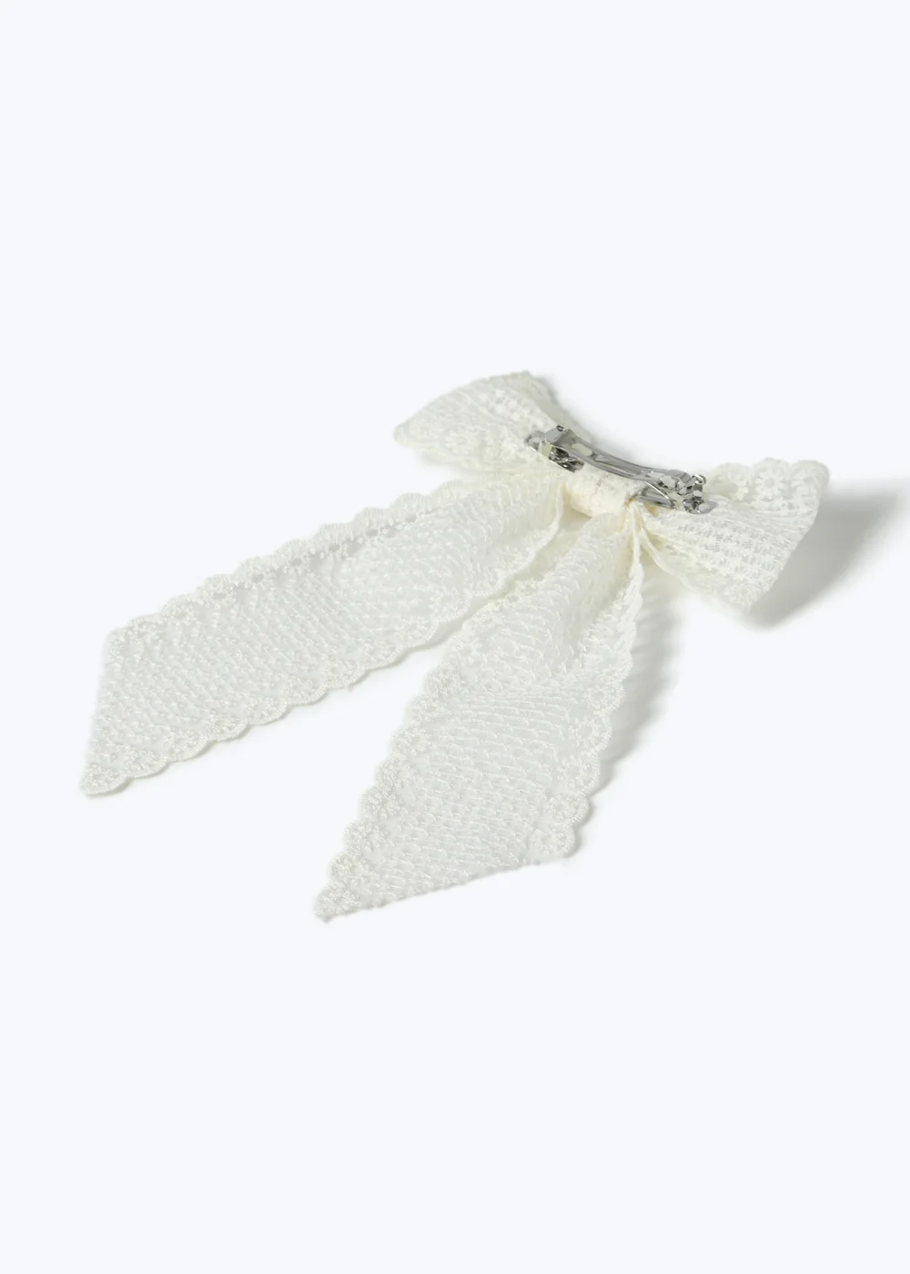 Muse Cream Crochet Hair Bow Clip - One Size Image 3