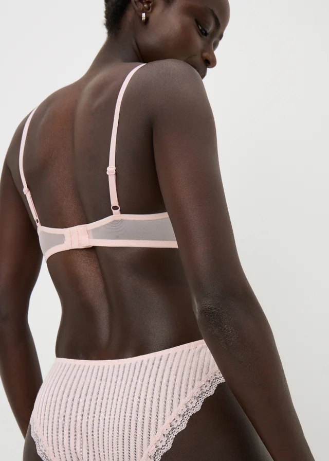 2 Pack Pink Pointelle Plunge Bras