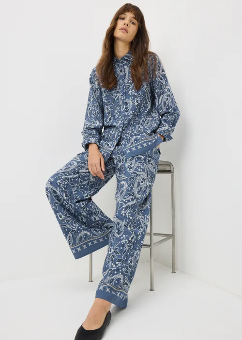 Blue Paisley Co-ord Shirt - 8 Image 1