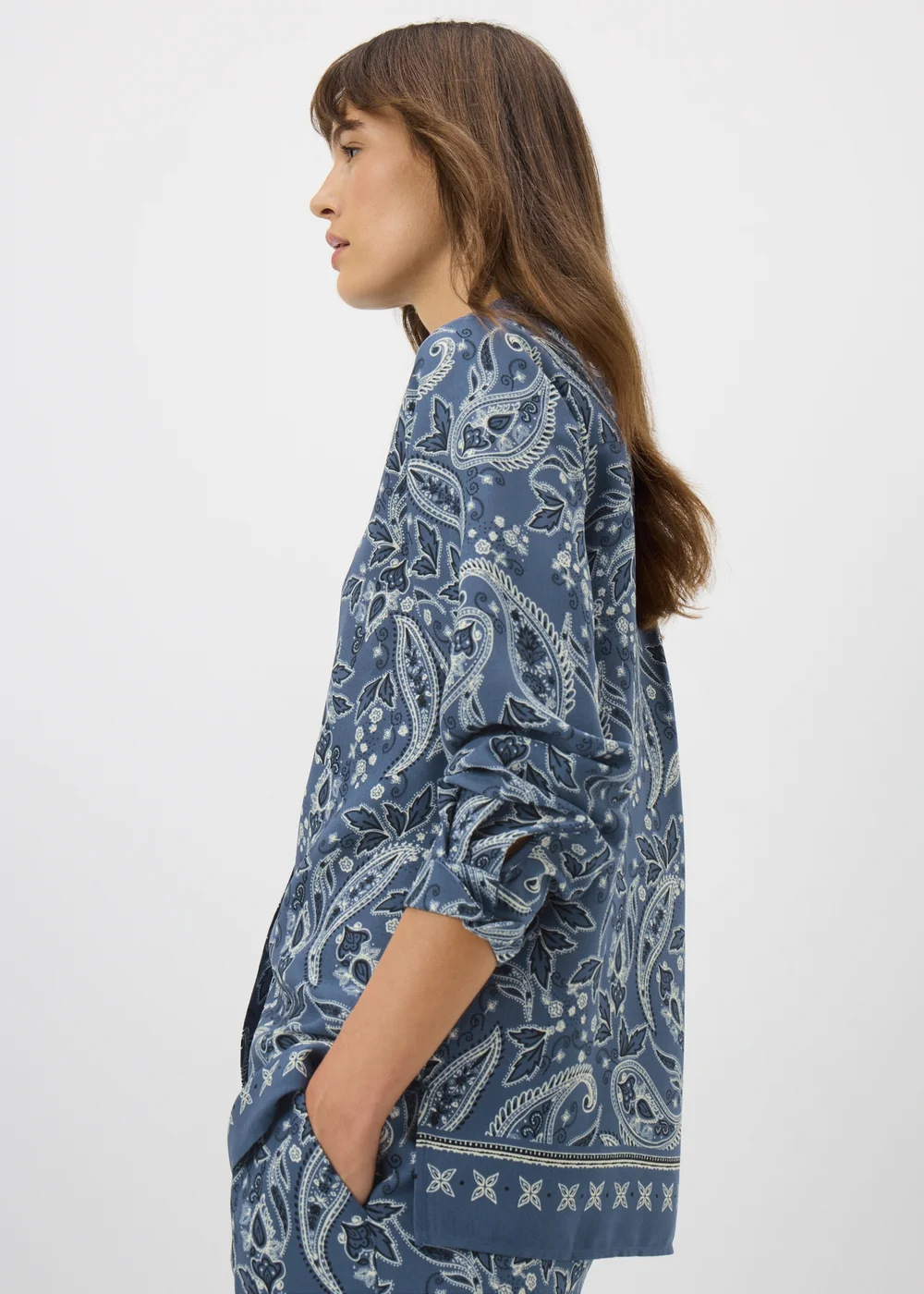 Blue Paisley Co-ord Shirt - 8 Image 2