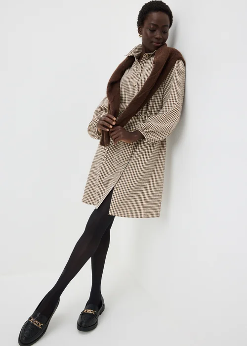 Chocolate Gingham Collar Dress - 28 Image 1