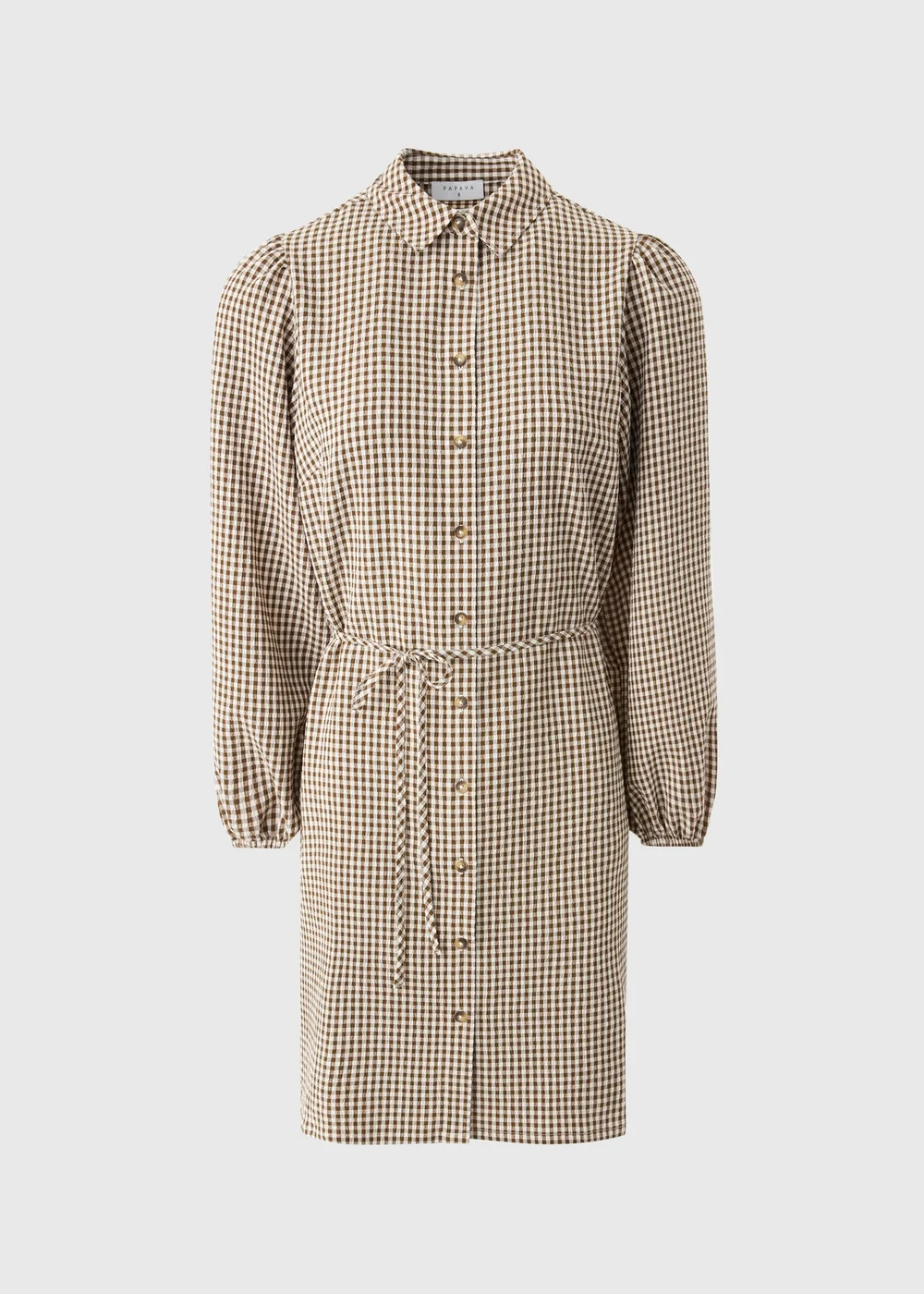 Chocolate Gingham Collar Dress - 28 Image 3