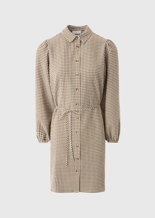 Chocolate Gingham Collar Dress - 28 Image 3