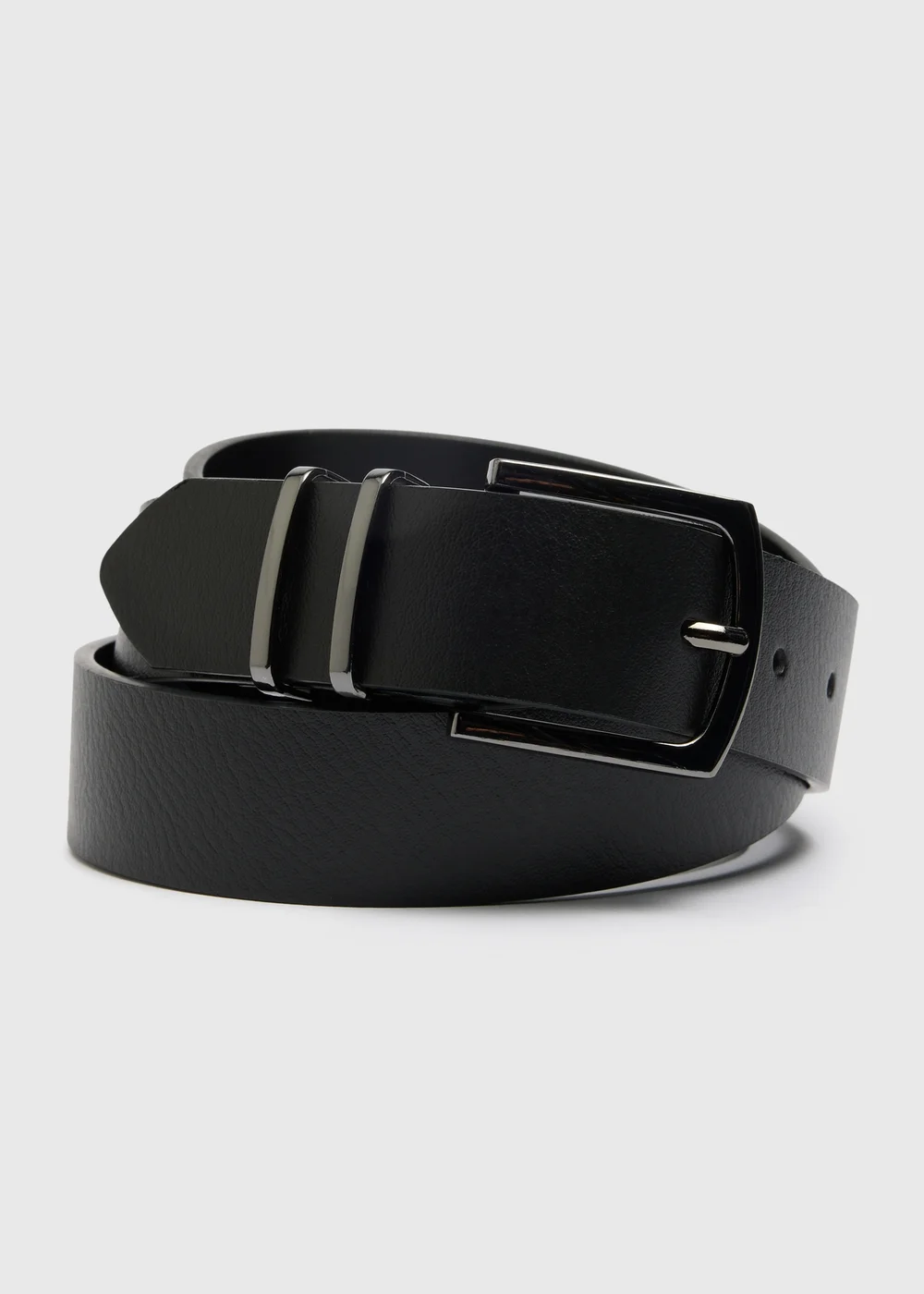 Black Leather Keeper Belt - 2XL-3XL Image 1