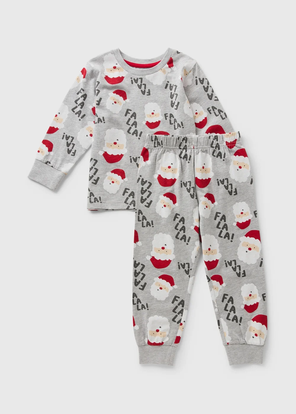 Boys Grey Santa Pyjama Set (1–7yrs) - 1 half year to 2 Image 1