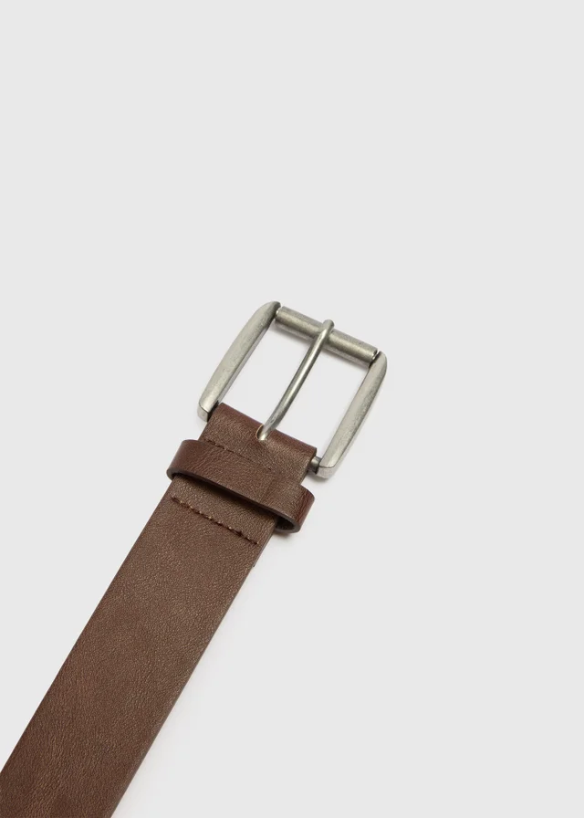 Brown Faux Leather Jeans Belt