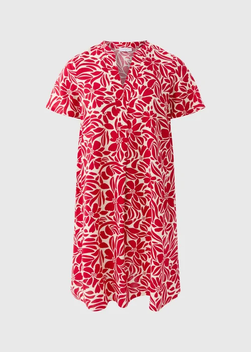 Red Popover Floral Tunic Dress - 28 Image 2
