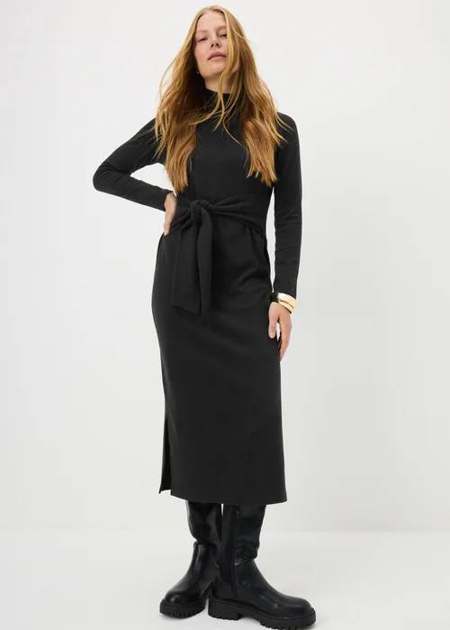 Black Tie Jersey Midi Dress - 8 Image 1