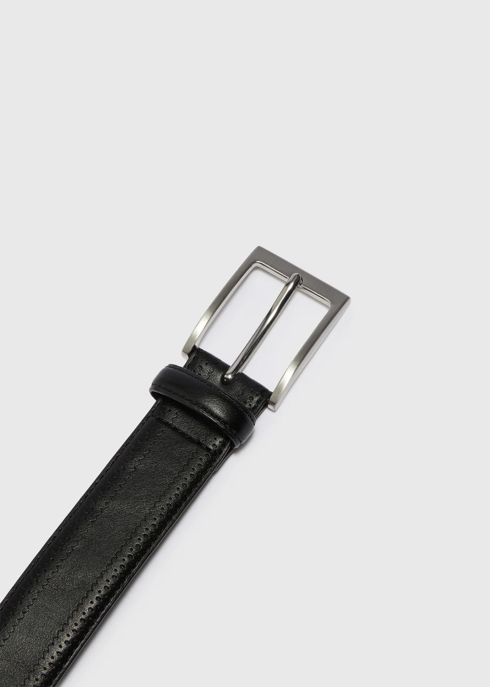 Black Brogue Belt - 2XL-3XL Image 2