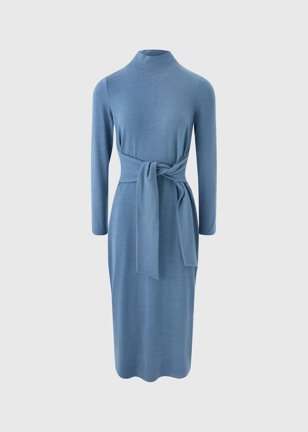 Blue Jersey Tie Midi Dress - 22 Image 4