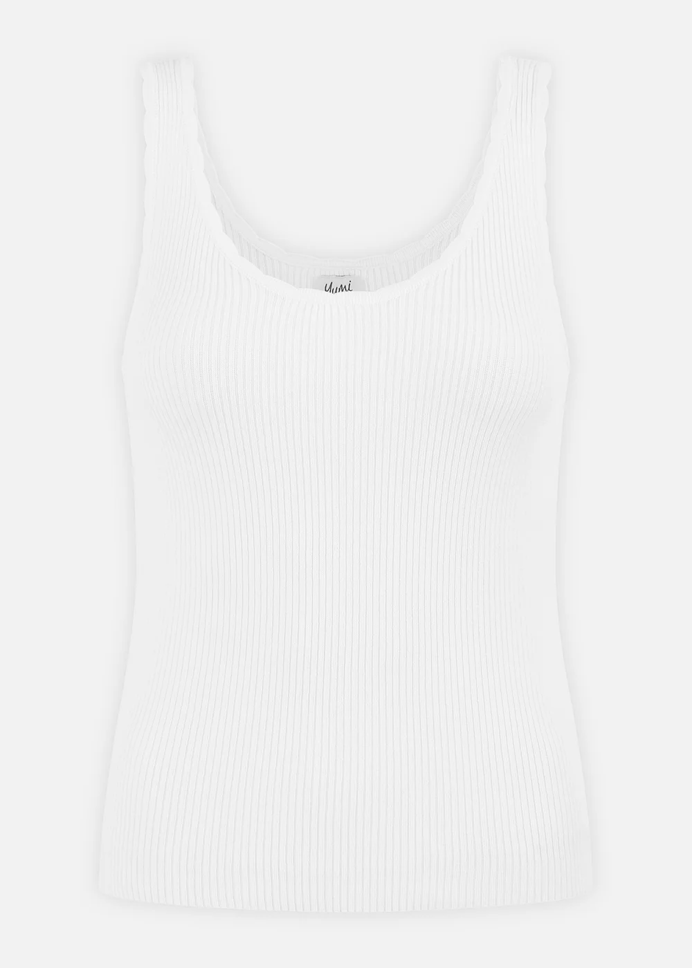 Yumi White Fine Knit Vest Top - S Image 2