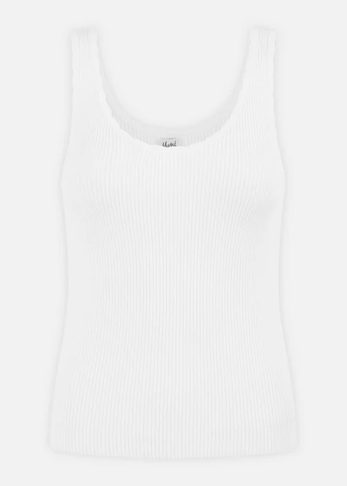 Yumi White Fine Knit Vest Top - S Image 2