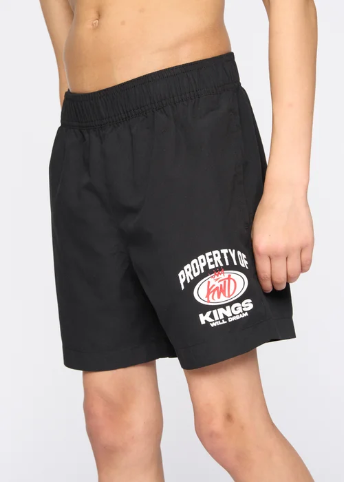 Kings Will Dream Black Prop Swim Shorts (7-14 yrs) - Age 7-8 Years Image 2