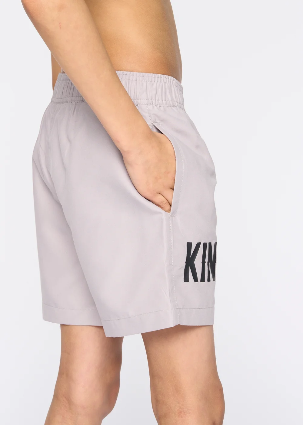 Kings Will Dream Ash Grey Tagged Swim Shorts (7-14 yrs) - Age 7-8 Years Image 3