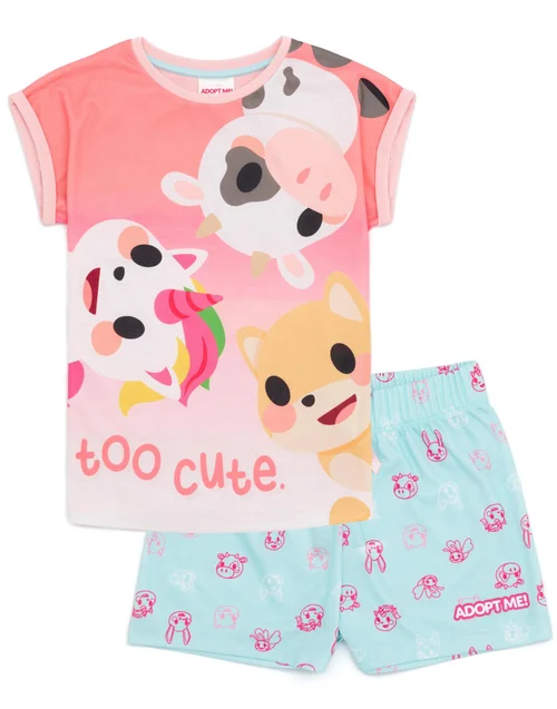 Adopt Me! Kids Shortie Pyjamas (4-12 Years) - Age 4-5 Years Image 1