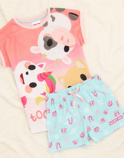 Adopt Me! Kids Shortie Pyjamas (4-12 Years) - Age 4-5 Years Image 2