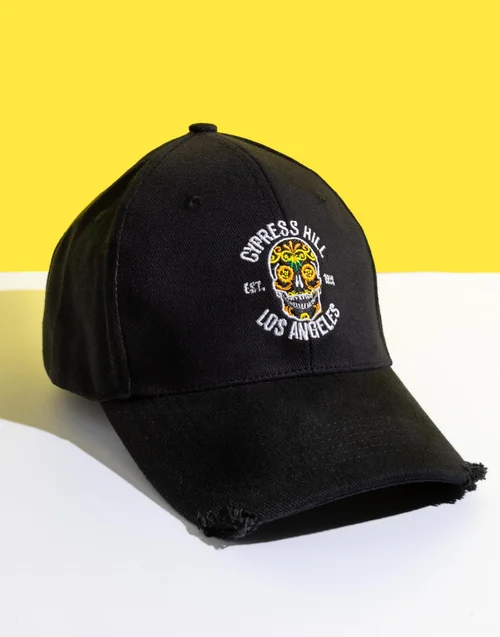 Vanilla Underground Cypress Hill Black Band Logo Adjustable Curved Peak Baseball Cap - One Size Image 2