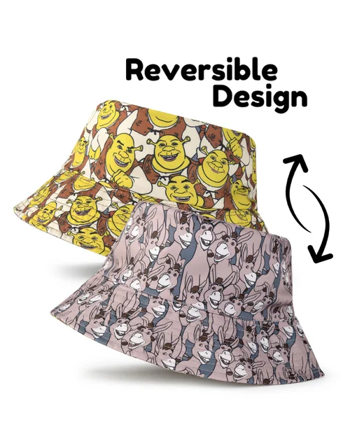 Shrek Reversible Donkey & Shrek Print Bucket Hat - One Size Image 2