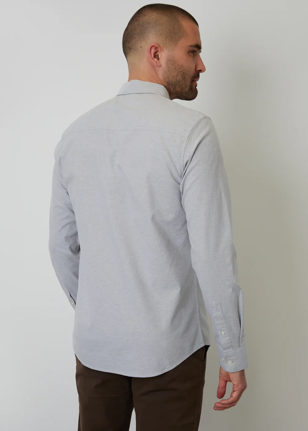 Threadbare Soft Green Oxford Cotton Slim Fit Long Sleeve Shirt - S Image 2