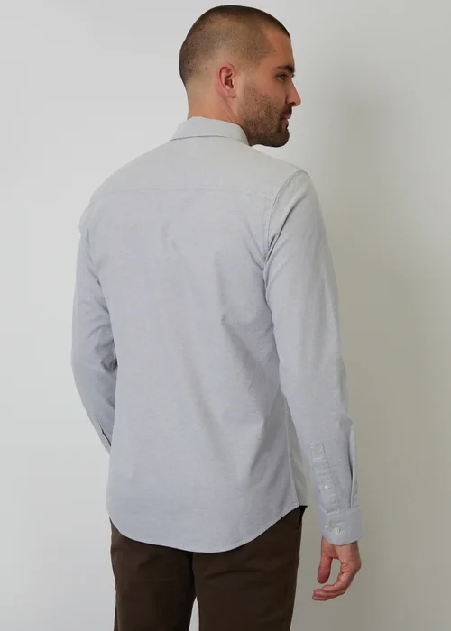 Threadbare Soft Green Oxford Cotton Slim Fit Long Sleeve Shirt - S Image 2