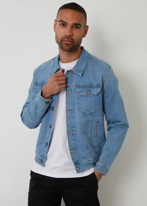 Threadbare Light Blue Light Wash Denim Jacket - S Image 1