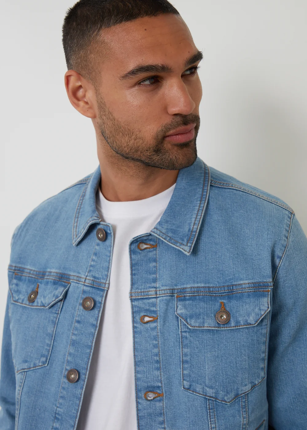 Threadbare Light Blue Light Wash Denim Jacket - S Image 3