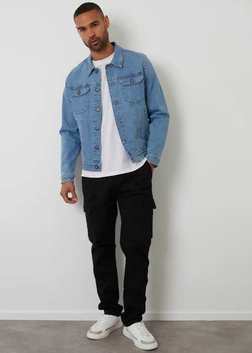 Threadbare Light Blue Light Wash Denim Jacket - S Image 4