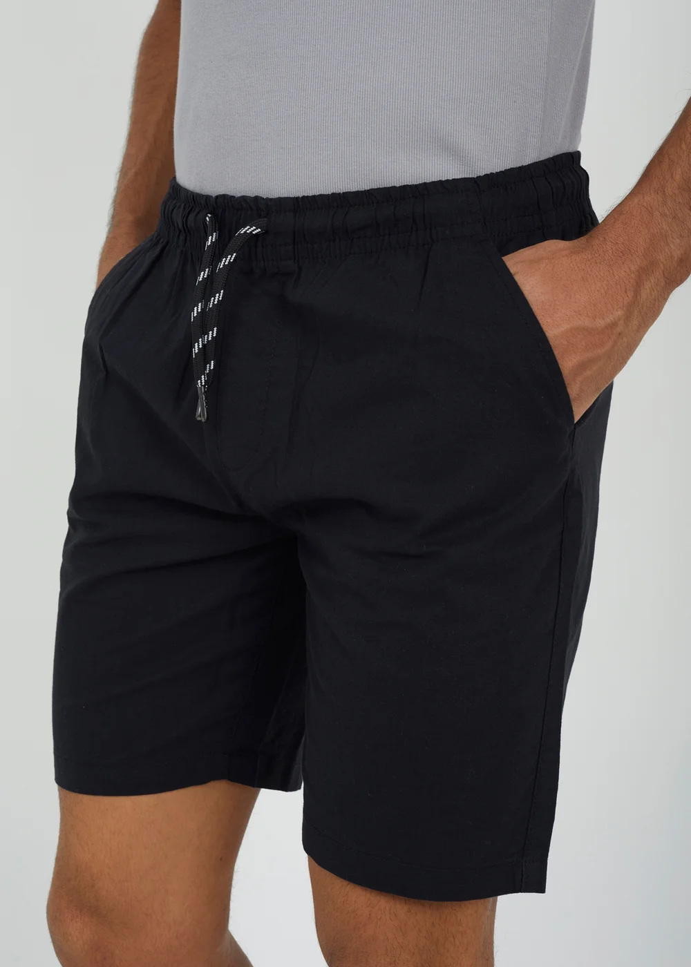 Brave Soul Black Cotton Elasticated Waist Shorts - S Image 3