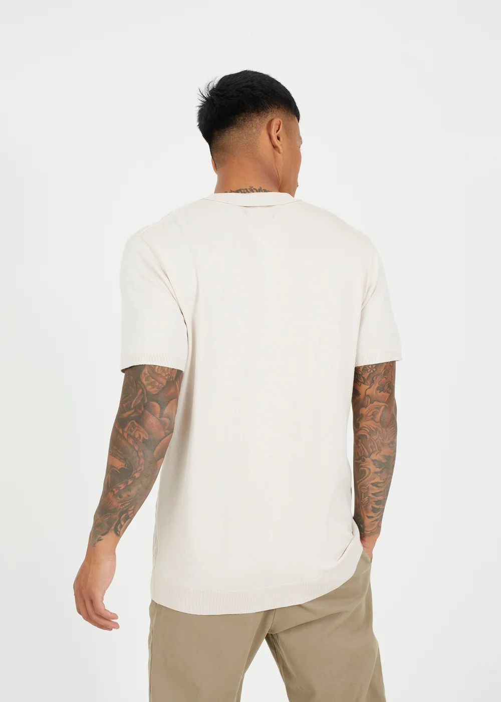 Brave Soul Sand Short Sleeve Knitted Polo Shirt - 2XL Image 2