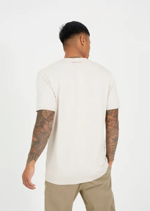 Brave Soul Sand Short Sleeve Knitted Polo Shirt - 2XL Image 2