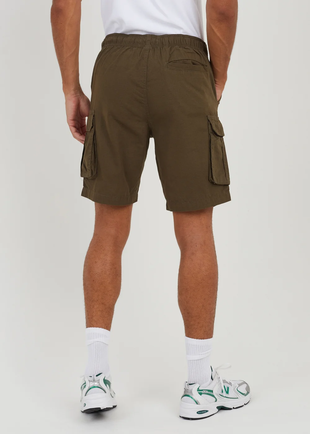 Brave Soul Khaki Cotton Cargo Shorts - S Image 2