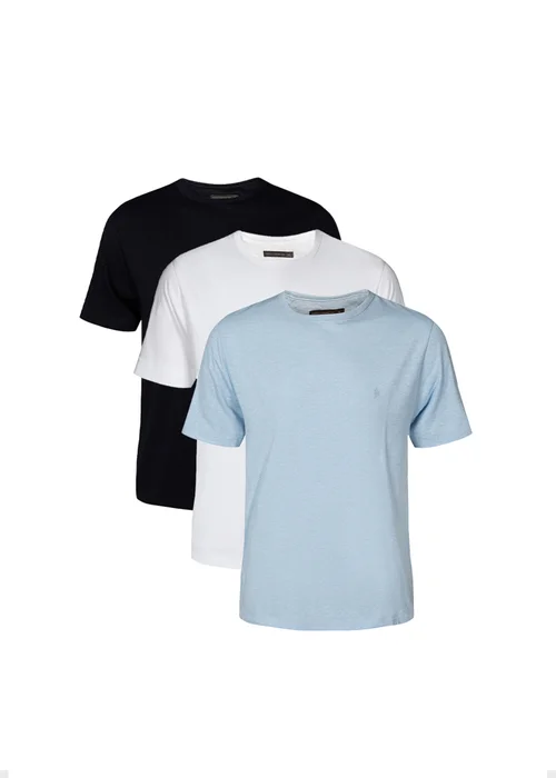 French Connection Blue 3 Pack Cotton Crew Neck Short Sleeve T Shirts - XL Image 1