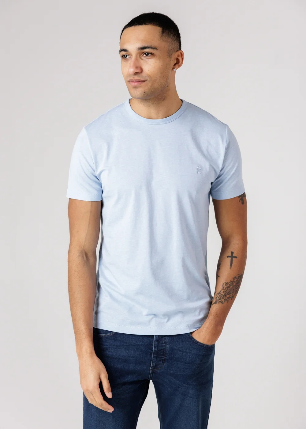 French Connection Blue 3 Pack Cotton Crew Neck Short Sleeve T Shirts - XL Image 2