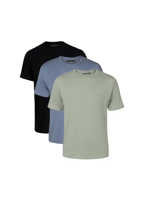 French Connection Navy 3 Pack Cotton Crew Neck Short Sleeve T Shirts - L Image 1