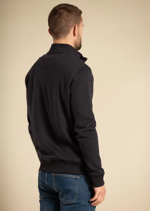 French Connection Navy Cotton Blend Half Zip Jumper - L Image 2